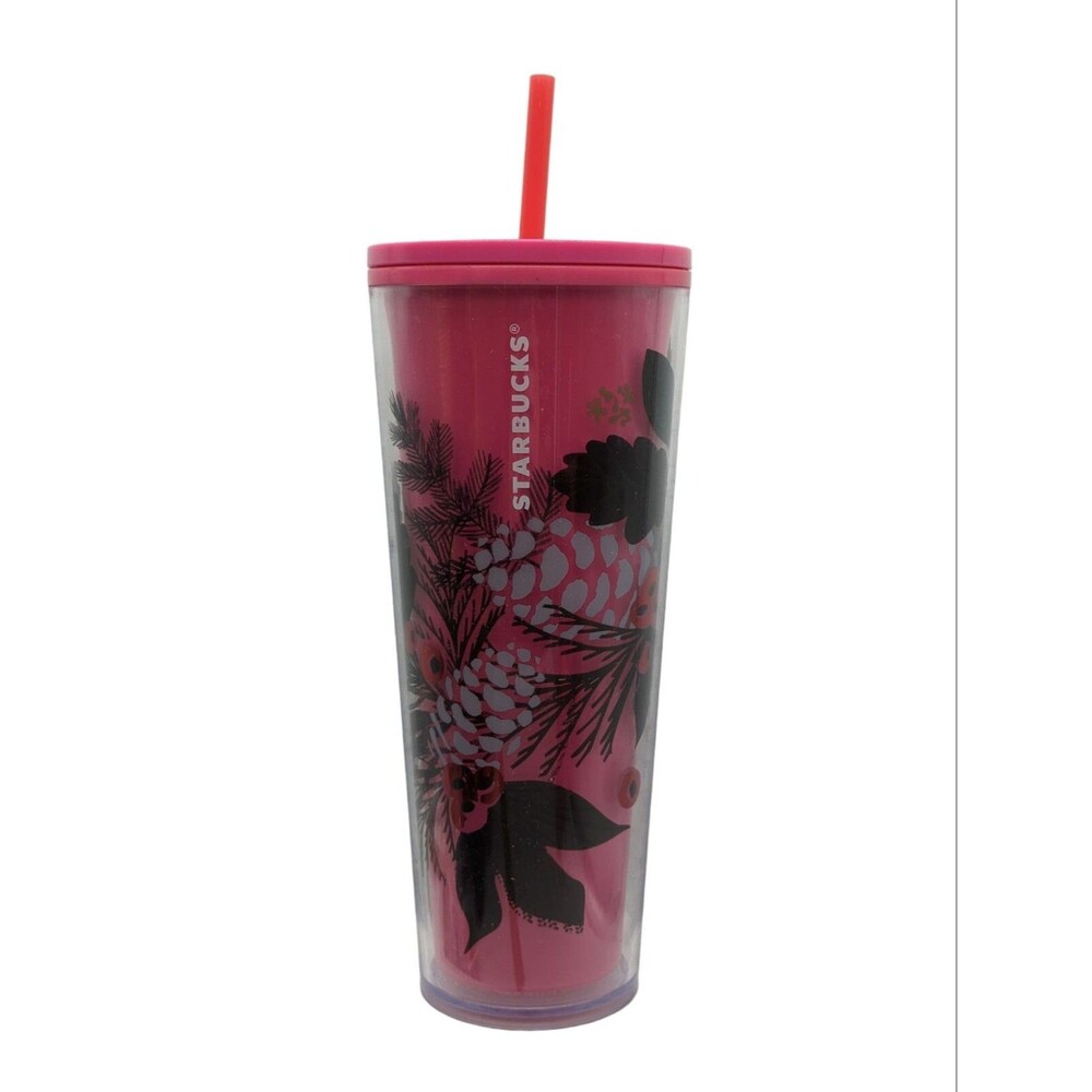 Starbucks Christmas Holiday 2021 Pink Pinecone Venti 24oz Tumbler Color Change